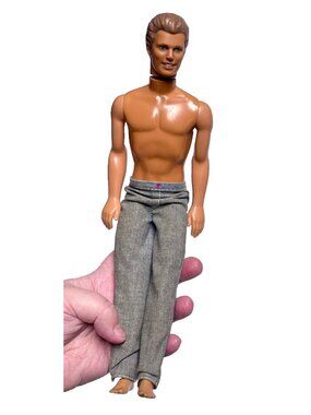 Vintage 1991 Ken Doll Barbie’s Friend Brown Molded Hair Blue Eyes Tan with Pants